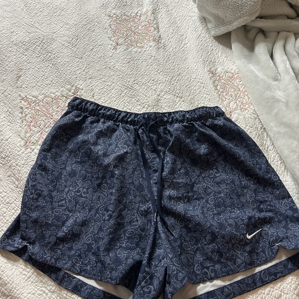 Nike Women's Navy Paisley Athletic Shorts